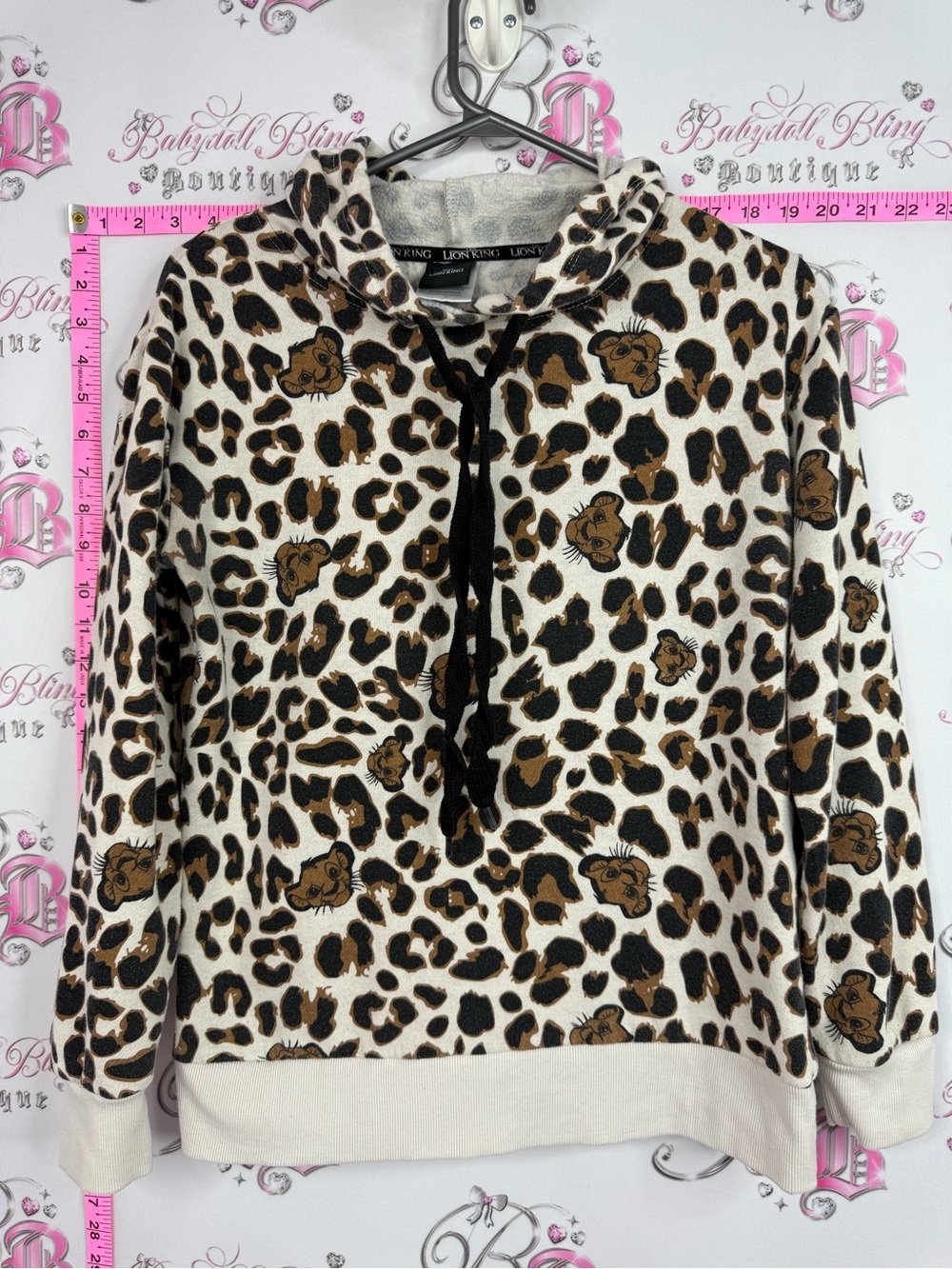 Disney lion king sweater hoodie Leopard Print Hoodie in Black, Brown, Cream